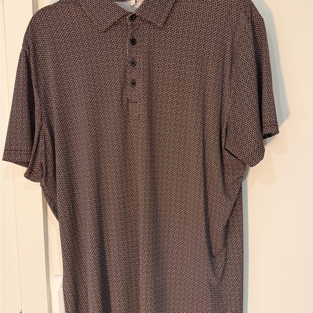 State and Liberty Men’s Polo “The Horton" Brown with Abstract Oval